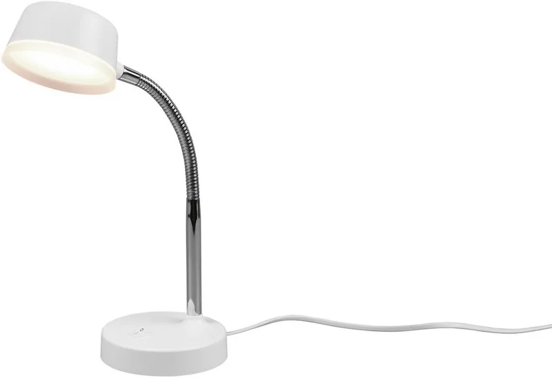 LED Tischleuchte Kiko, Ein-/Ausschalter, LED fest integriert, Warmweiß von Reality in Weiß – Produktfoto