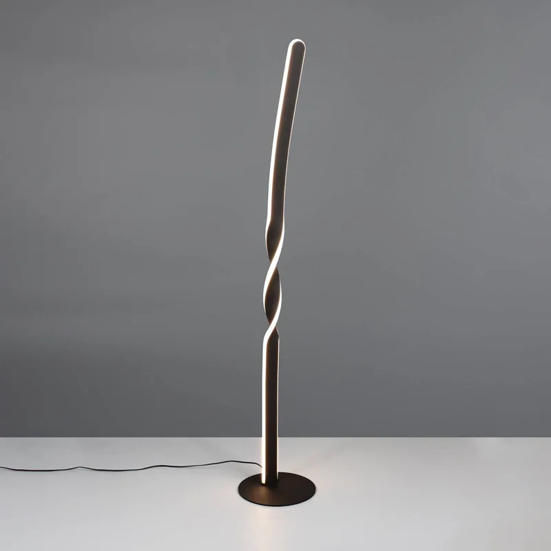 LED vloerlamp Ginko, metaal, hoogte 110 cm från Reality i Zwart mat – produktbild