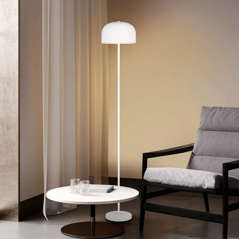 LED vloerlamp Jeff, wit, metaal, hoogte 147 cm fra Reality i Wit mat – produktbillede