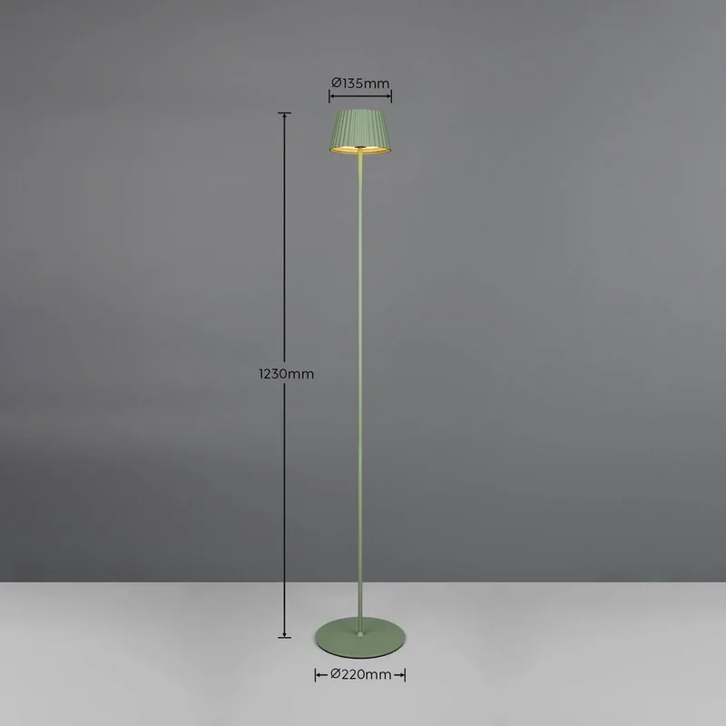 LED vloerlamp Suarez, groen, hoogte 123 cm, metaal från Reality i Pistachegroen – produktbild
