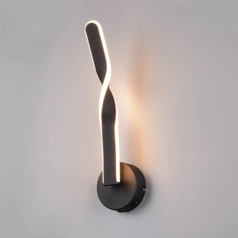 LED wandlamp Ginko, metaal, hoogte 45,5 cm fra Reality i Zwart mat – produktbillede