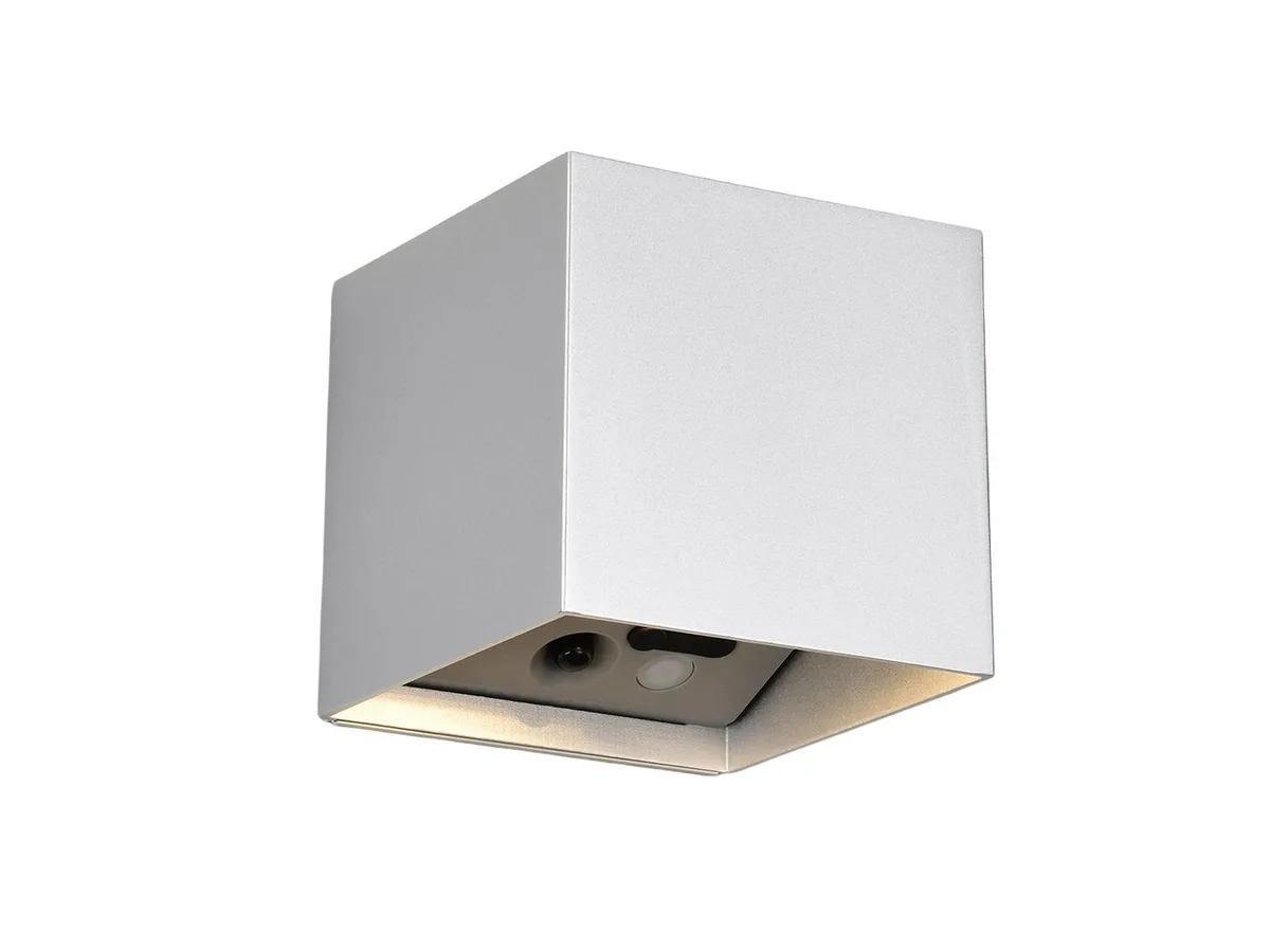 LED Wandleuchte, Bewegungsmelder, LED fest integriert, Warmweiß, Akku ohne Strom-Anschluss kabel-los innen mit Bewegungsmelder, H: 10cm von Reality in Grau, Silber – Produktfoto