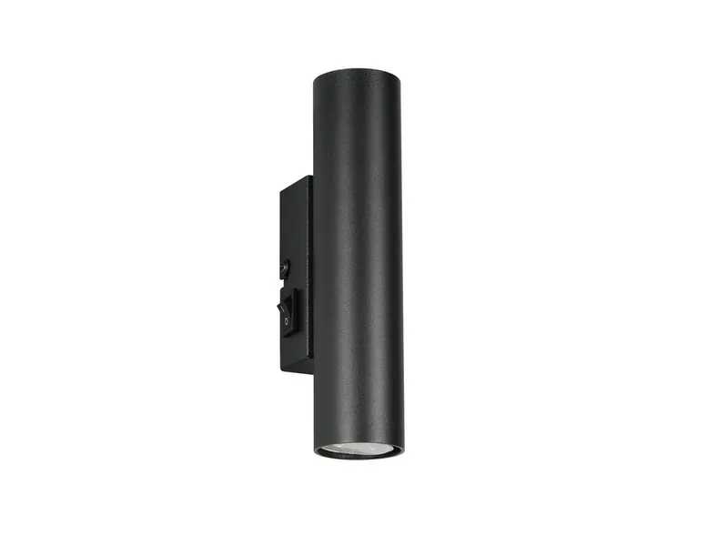 LED Wandleuchte Up and Down mit Schalter, Höhe 18cm, Leuchtmittel dimmbar, LED wechselbar, Warmweiß, indirekt-e Wand-Beleuchtung innen, Wandlampe Bett & Nachttischlampe de Reality en Noir – photo produit
