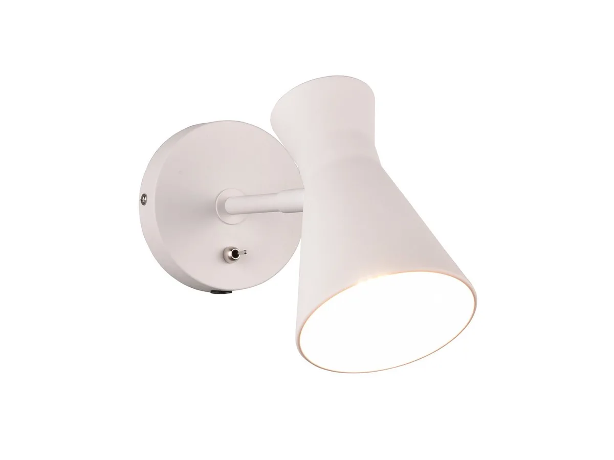 LED Wandstrahler, Dimmfunktion, LED wechselbar, Warmweiß, innen, Wandleuchte-n mit Schalter, Stecker & Kabel, Höhe 16cm von Reality in Weiß – Produktfoto