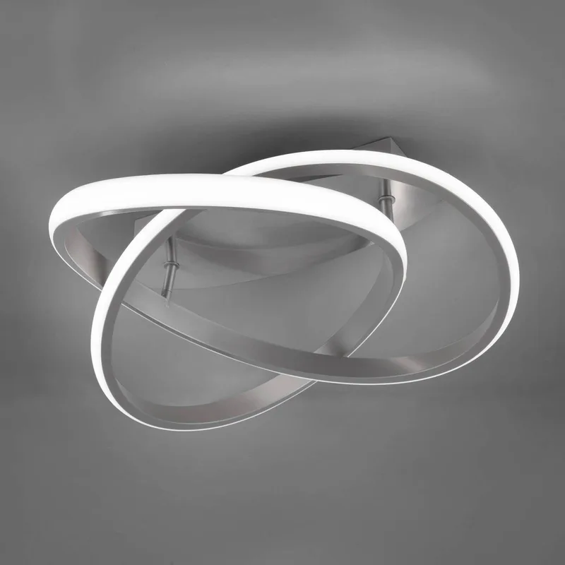 Plafondlamp Course, mat nikkel, 4.000K, Ø 45 cm från Reality i Nikkel, Opaal – produktbild