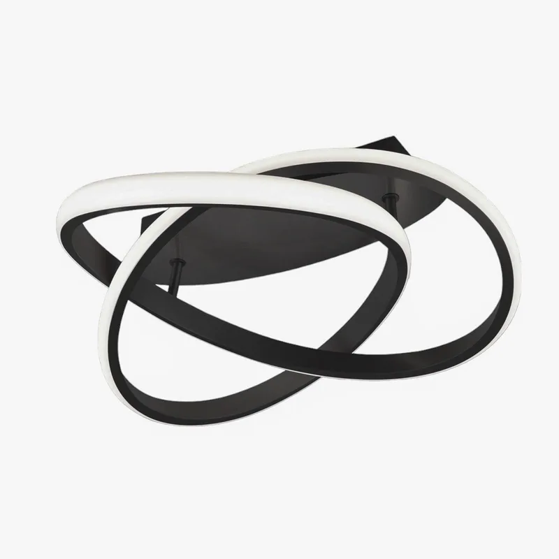 Plafondlamp Course, mat zwart, 3.000 K, Ø 45 cm von Reality in Schwarz, Opaal – Produktfoto
