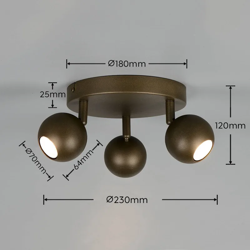 Plafondlamp Enaro, platina-grijs, metaal, GU10 Mini fra Reality i Platina – produktbillede