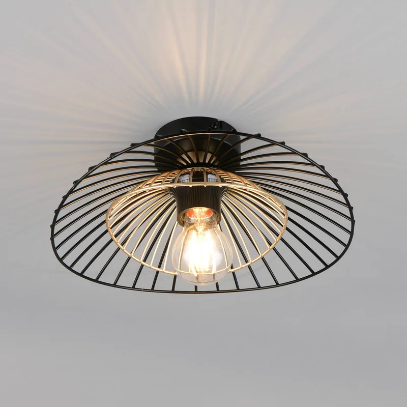 Plafondlamp Lauris, matzwart, Ø 30 cm, metaal, E27 från Reality i Zwart mat – produktbild
