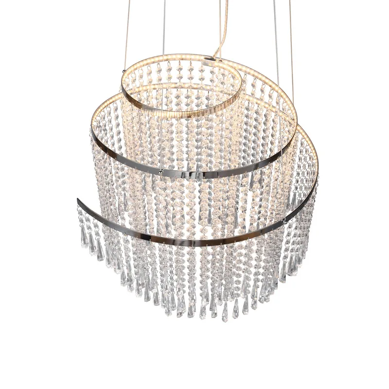 Pomp LED hanglamp, Ø 48 cm, chroom, acryl/metaal, CCT van Reality in Chroom, Helder – productfoto