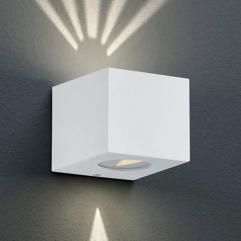 Rechthoekige LED buitenwandlamp Cordoba, wit de Reality en Mat wit – photo produit