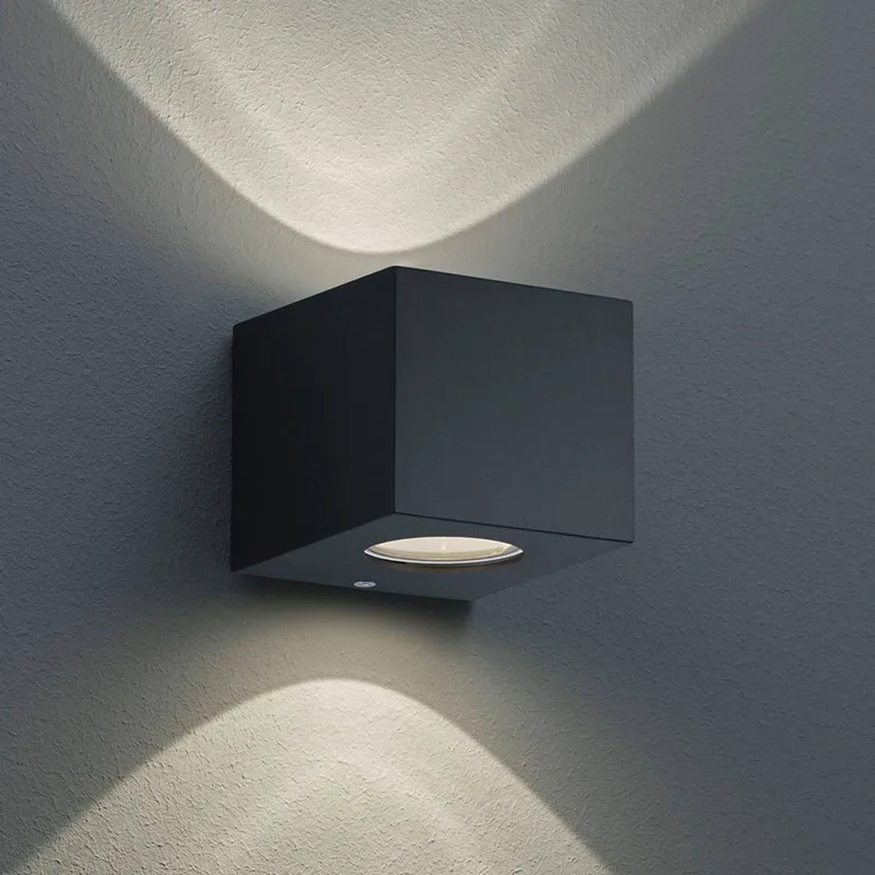 Rechthoekige LED buitenwandlamp Cordoba, zwart by Reality in Mat zwart – product photo