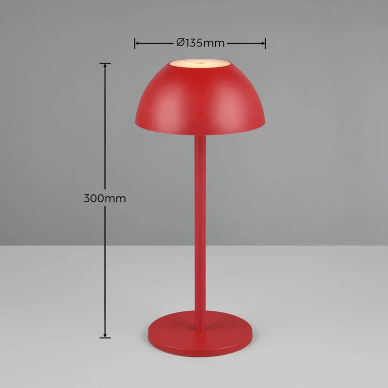 Ricardo LED tafellamp, hoogte 30 cm, kunststof von Reality in Rot – Produktfoto