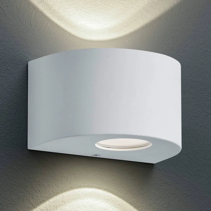 Ronde LED buitenwandlamp Rosario, wit från Reality i Mat wit – produktbild