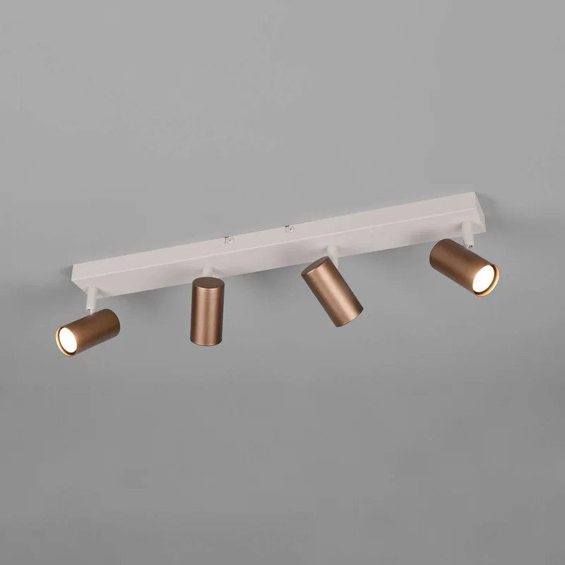 Spot Taryn, bruin, lengte 62 cm, 4-lamps, mini-GU10 von Reality in Braun, Weiß – Produktfoto