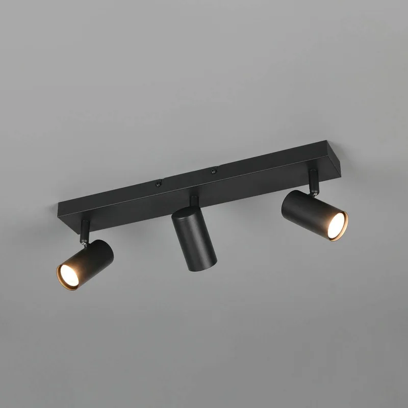Spot Taryn, matzwart, lengte 45 cm, 3-lamps, mini-GU10 fra Reality i Zwart mat – produktbillede