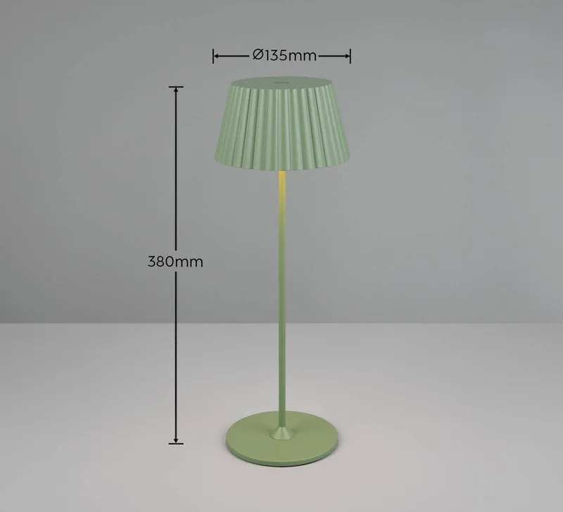 Suarez LED tafellamp, groen, hoogte 39 cm, metaal de Reality en Pistachegroen – photo produit