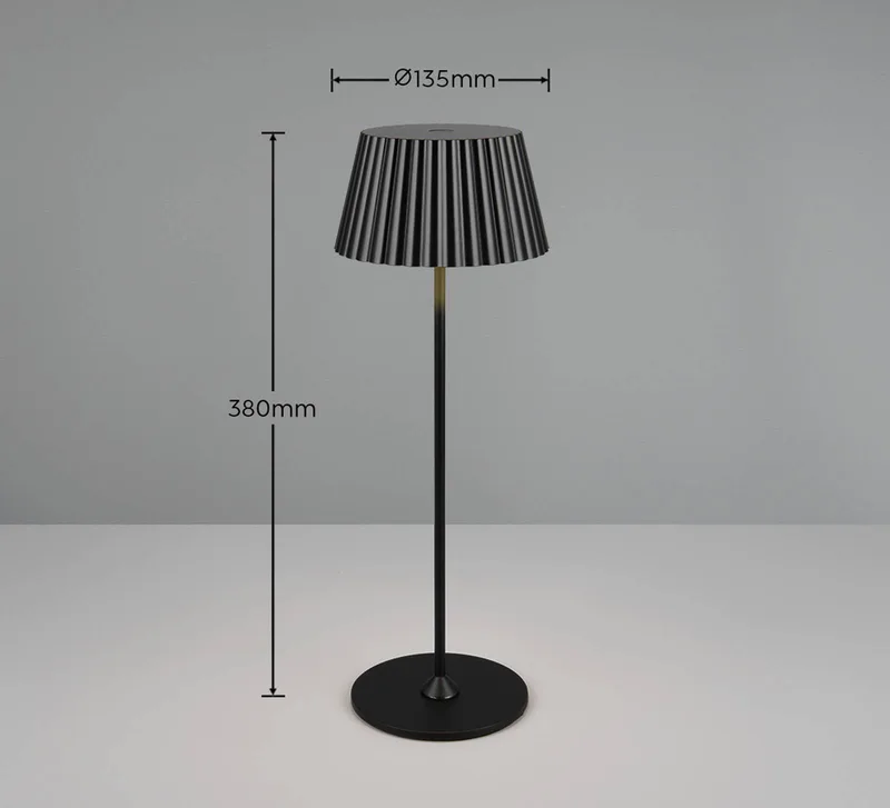 Suarez LED tafellamp, zwart, hoogte 39 cm, metaal de Reality en Zwart mat – photo produit