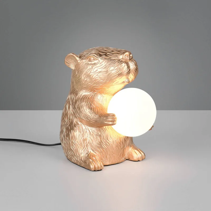 Tafellamp Capi, goudkleurig, hoogte 25 cm, kunsthars, G9 von Reality in Gold – Produktfoto