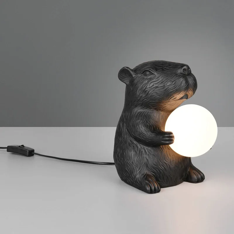 Tafellamp Capi, hoogte 25 cm, kunsthars, G9 fra Reality i Sort – produktbillede
