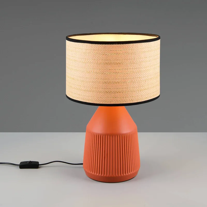 Tischlampe Formentera, terracotta/beige 43 cm Keramik/Papier von Reality in Terracotta, Beige – Produktfoto