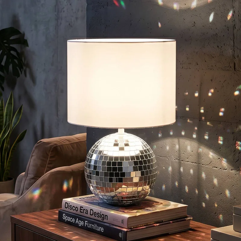 Tafellamp Glitza, chroom/wit, textiel, kunststof, E14 de Reality en Chrome, Blanc – photo produit