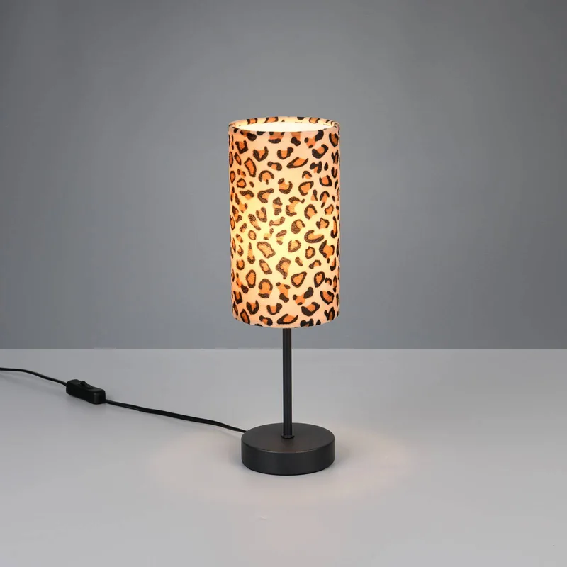 Tafellamp Pardina bruin gevlekt/zwart Hoogte 37 cm Metaal de Reality en Marron, Noir – photo produit