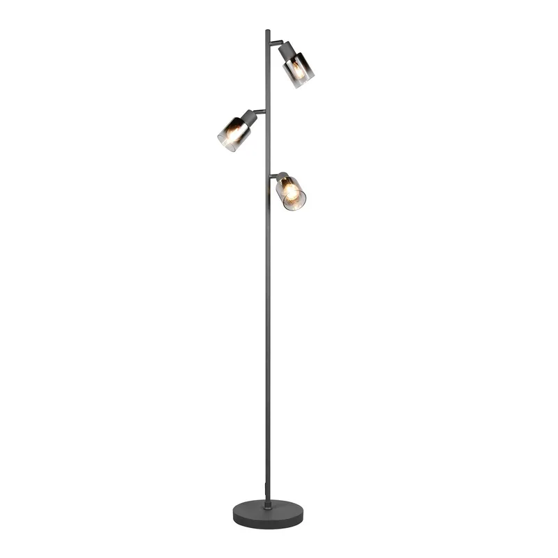 Vloerlamp Cadiz, zwart/antraciet, 3-lamps, hoogte 154 cm by Reality in Black, Anthracite – product photo