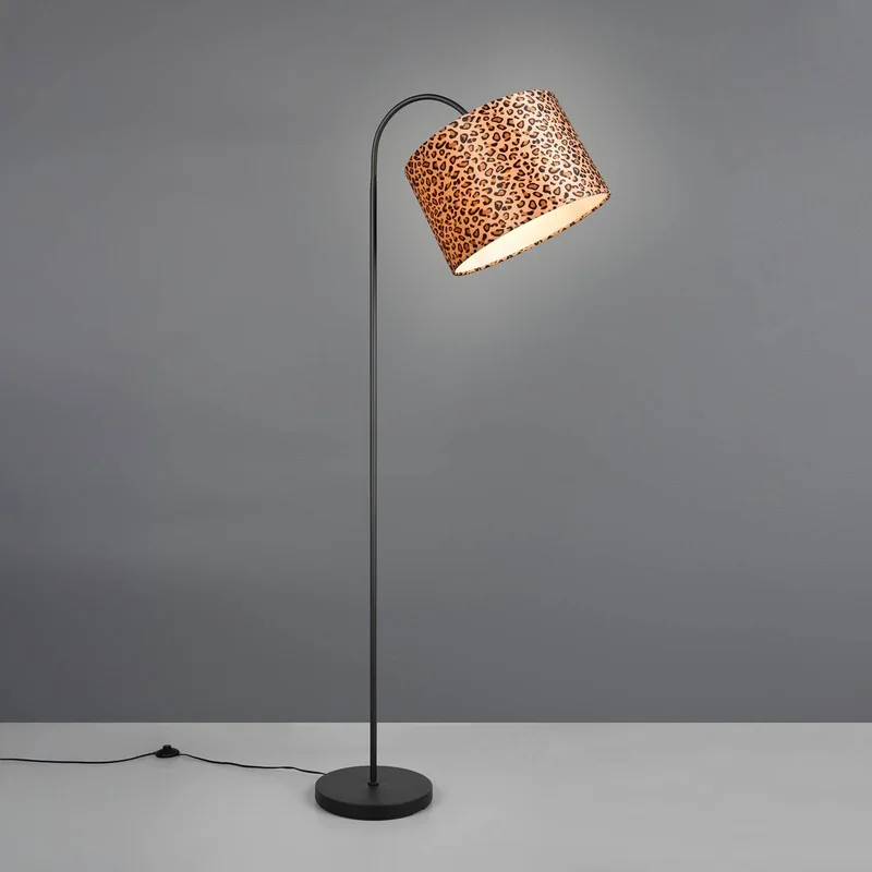 Vloerlamp Pardina bruin gevlekt/zwart Hoogte 207 cm Metaal de Reality en Marron, Noir – photo produit