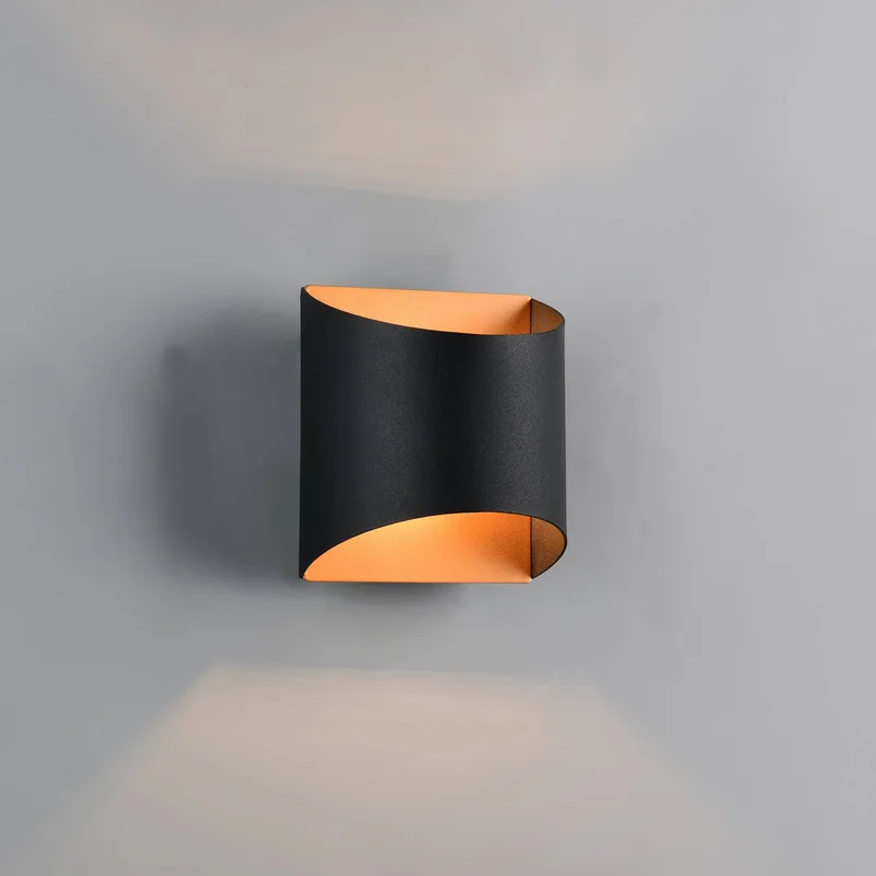 Wandlamp Samdel, hoogte 12 cm Metaal G9 up/down fra Reality i Zwart-goud – produktbillede