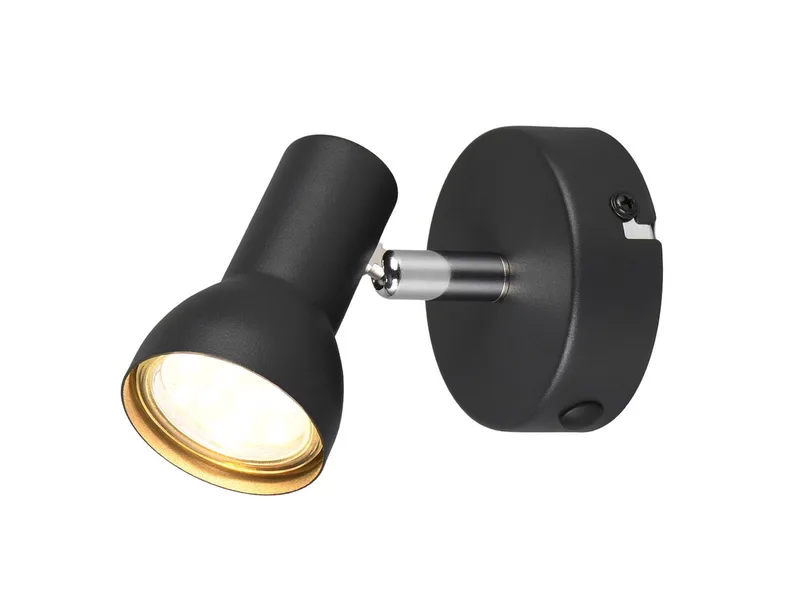 Wandstrahler, ohne Leuchtmittel, Wandleuchte-n innen, moderne Lichtspots in Durchmesser 8cm by Reality in Black – product photo