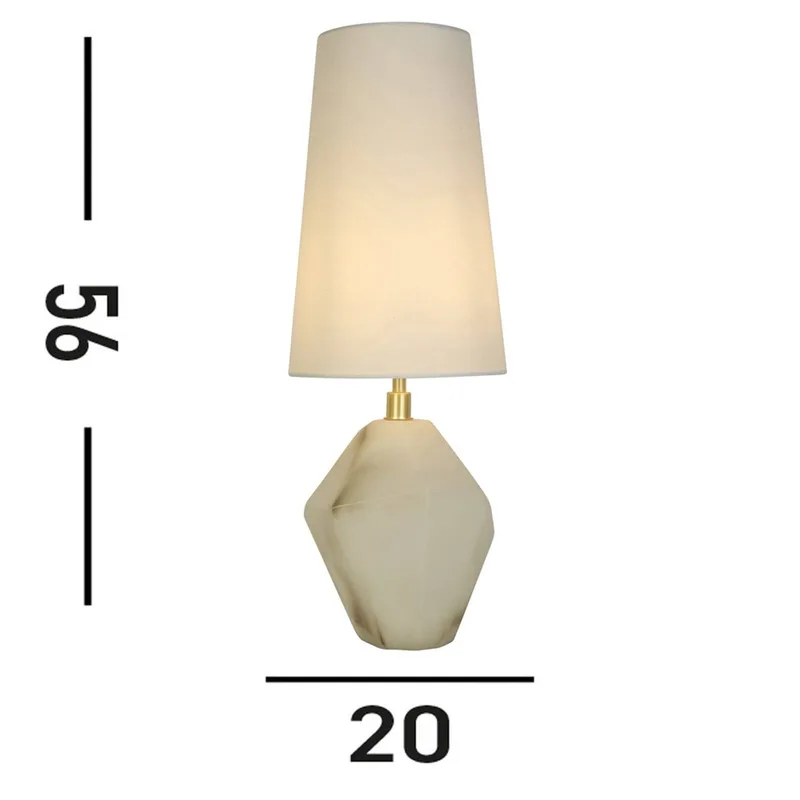 Apex tafellamp, wit/wit, hoogte 55,5 cm, textiel/hars by Searchlight in White – product photo