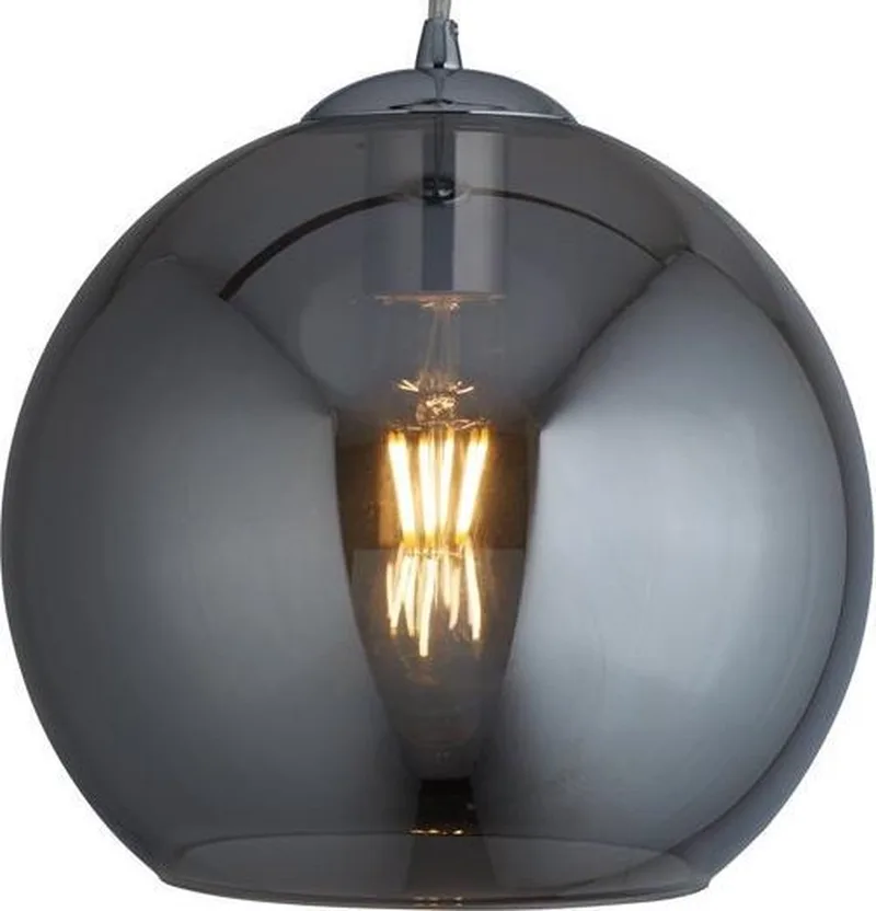 Balls rookglas - Hanglamp - 1 Lichts - Glasbol - 32cm fra Searchlight i Smoke – produktbillede