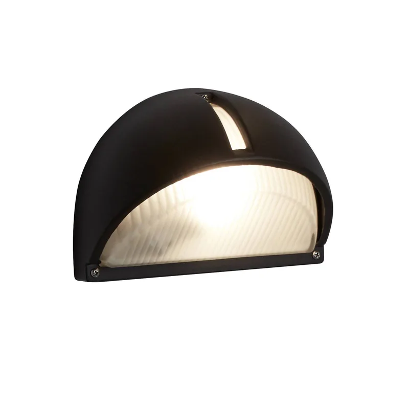 Buitenwandlamp Kentucky met glazen kap, IP44 de Searchlight en Noir – photo produit