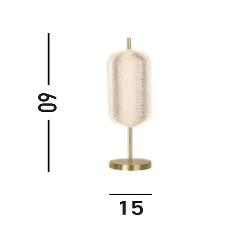 Capsule LED tafellamp, messingkleurig, ijzer, acryl van Searchlight in Messing, Transparant – productfoto