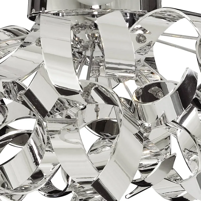 Chroomkleurige lamp Curls in gekruld ontwerp de Searchlight en Chrome – photo produit