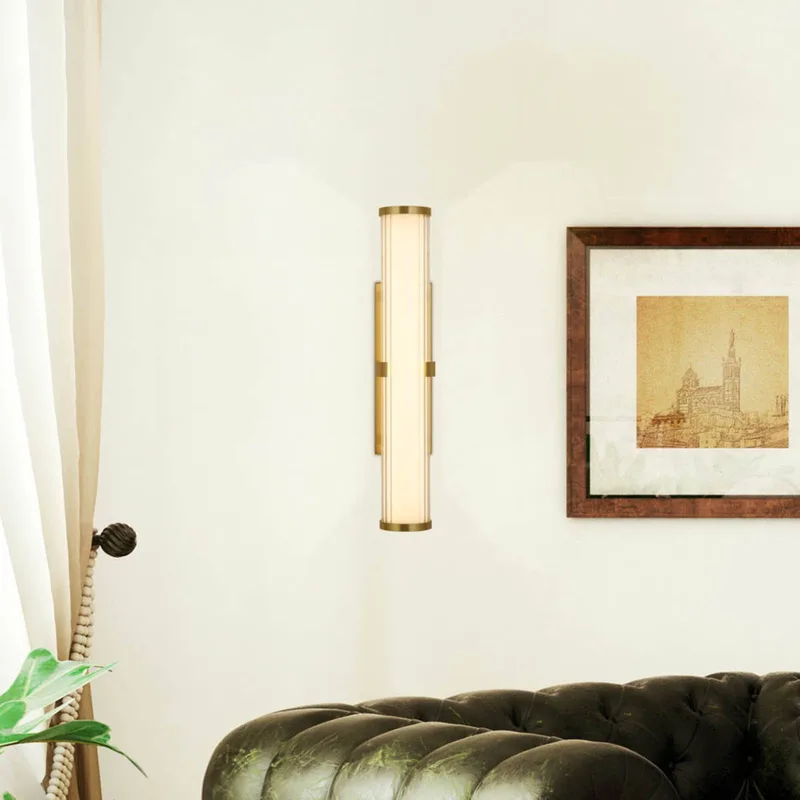 Clamp LED wandlamp, goud/wit staal, glas, IP44 de Searchlight en Or, Blanc – photo produit