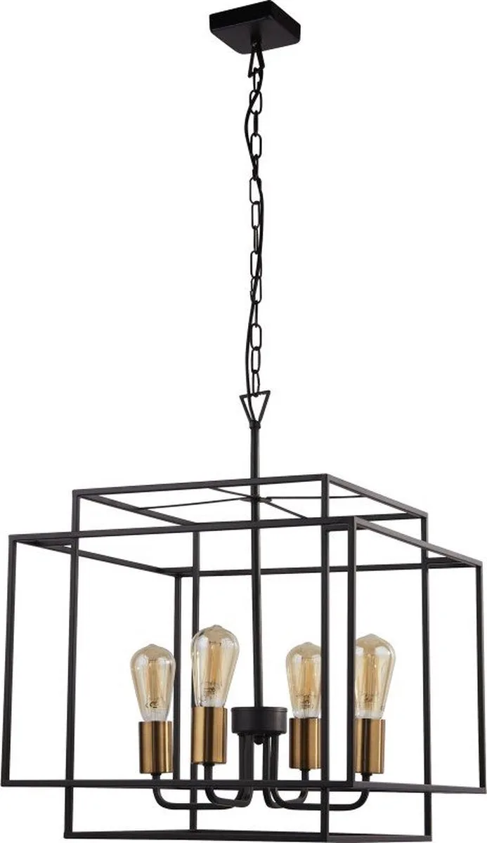 CRATE Hanglamp 4 Lichts Brons fra Searchlight i Sort – produktbillede