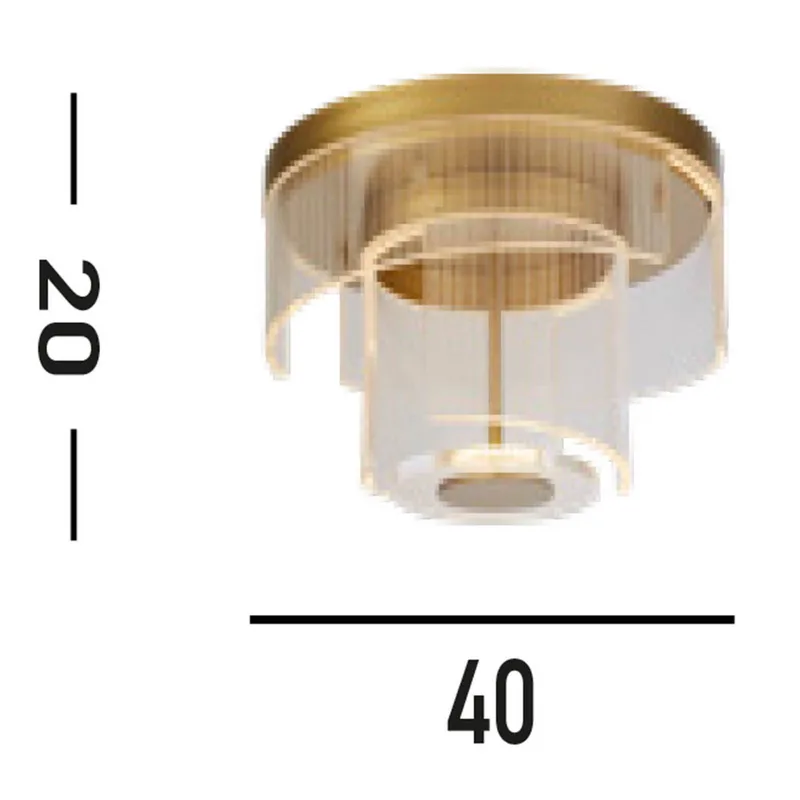 Deco LED plafondlamp, goudkleurig, staal, acryl de Searchlight en Or, Transparent – photo produit