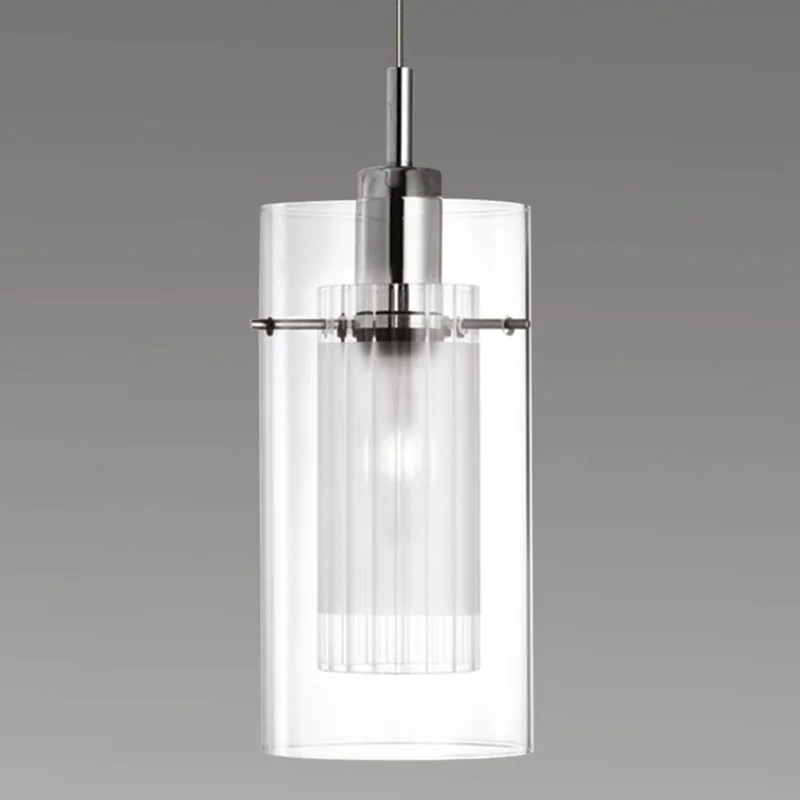 Decoratieve hanglamp DUO 1, 1-lichts by Searchlight in Chrome, Helder, Mat – product photo