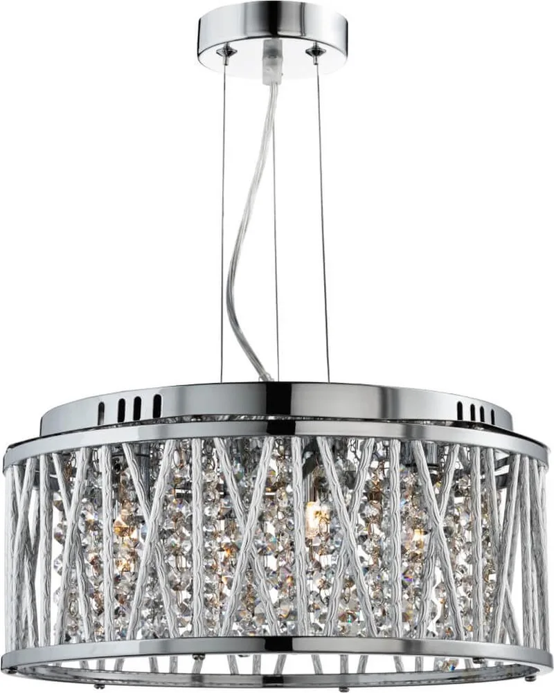 Designvolle hanglamp Elise Ø 35cm - 8334-4CC van Searchlight in Chroom – productfoto