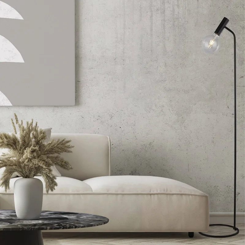 Dulwich vloerlamp, dimbaar, metaal, 152 cm, E27 de Searchlight en Noir – photo produit