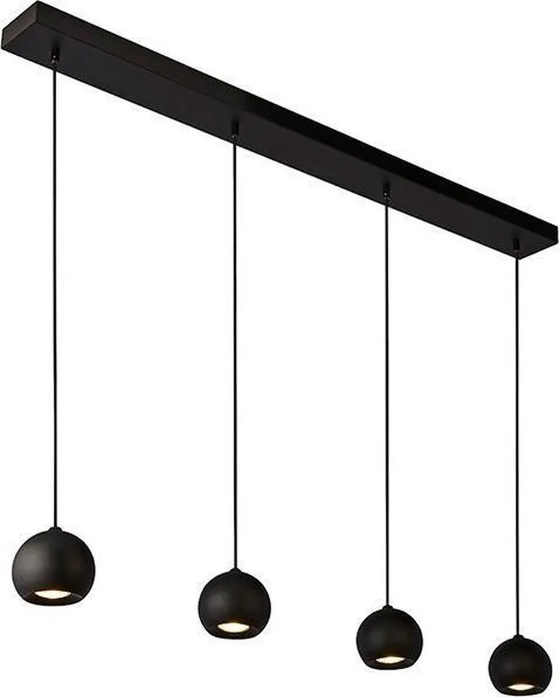 Eindhoven Hanglamp 4 lichts bolletjes zand - Modern van Searchlight in Zwart – productfoto