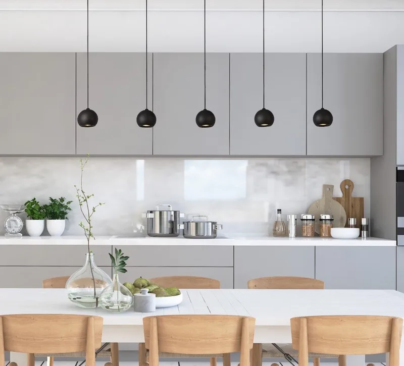 Eindhoven Hanglamp 5 lichts bolletjes zand - Modern de Searchlight en Noir – photo produit