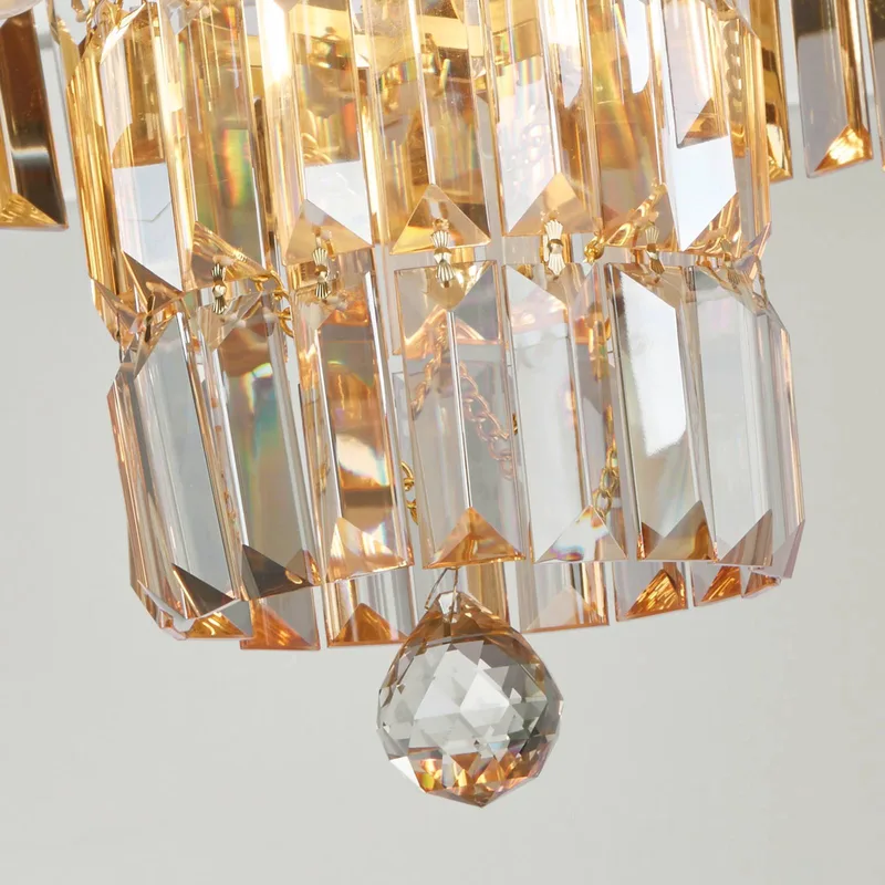 Empire plafondlamp, messing, 4-lamps, kristalglas, IP44 de Searchlight en Laiton, Or – photo produit