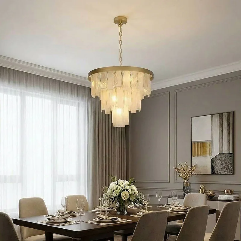 Formalux hanglamp, goudkleurig, glas, 6-lamps, E14 von Searchlight in Weiß, Gold – Produktfoto