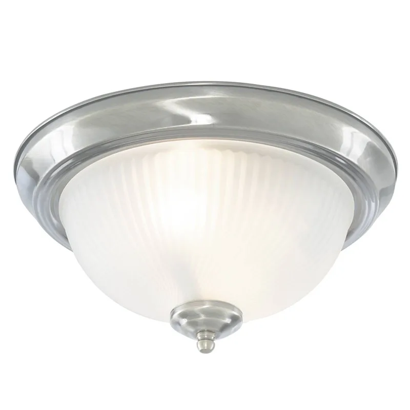 Geribbelde plafondlamp American Diner by Searchlight in Chrome, White – product photo