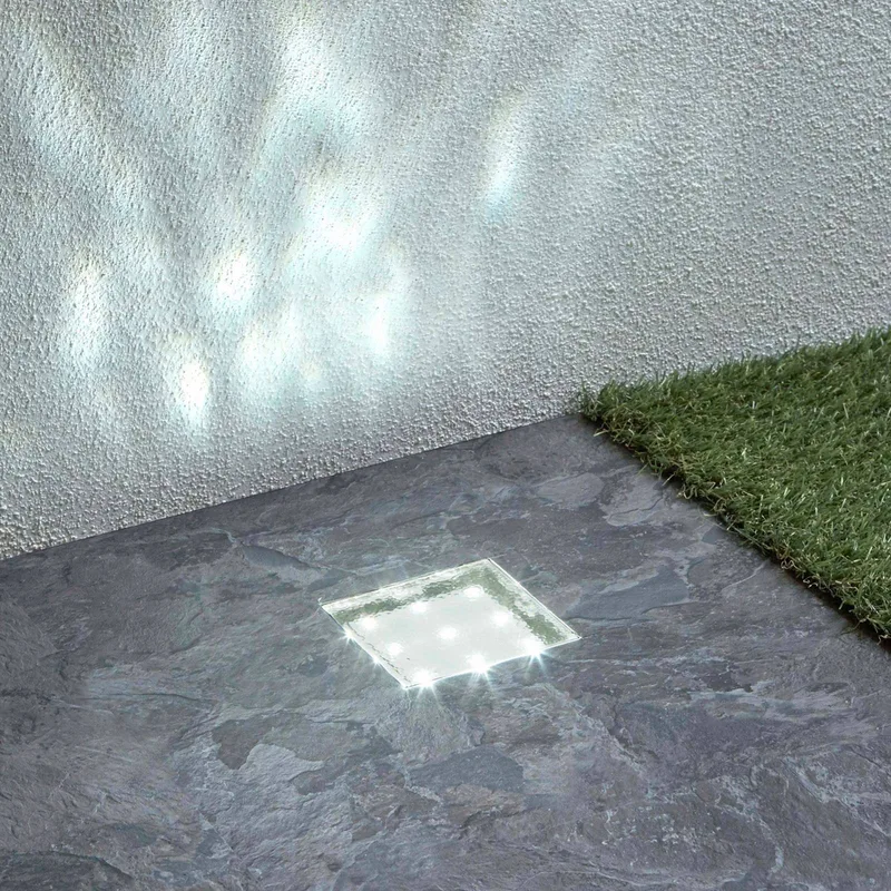 Grondspot inbouwlamp Walkover, IP68 8x8cm de Searchlight en Duidelijk – photo produit