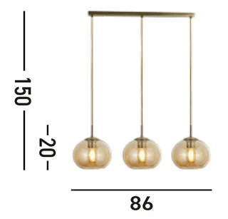 Hängeleuchte Balls 3Lt Bar Pendant, Leuchtmittel wechselbar de Searchlight en Or – photo produit 5 sur 5