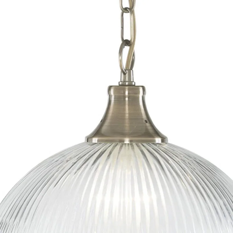 Hanglamp American Diner, 1-lamp messing fra Searchlight i Antiek-messing – produktbillede