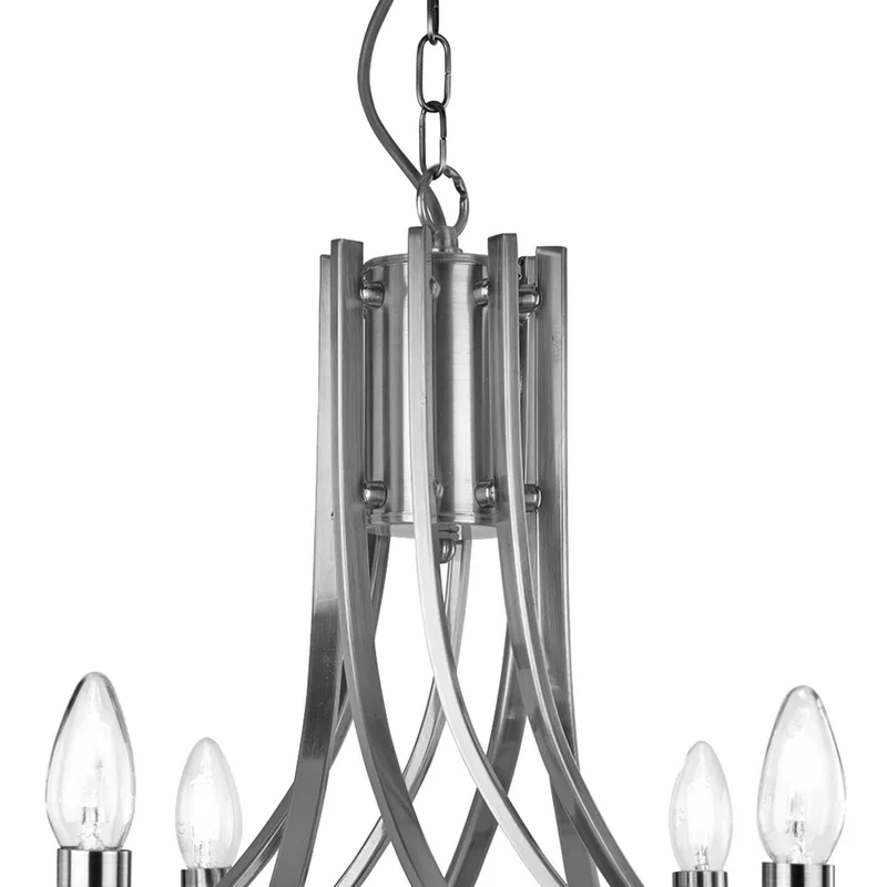 Hanglamp Ascona 8-lamps de Searchlight en Zilver gesatineerd – photo produit